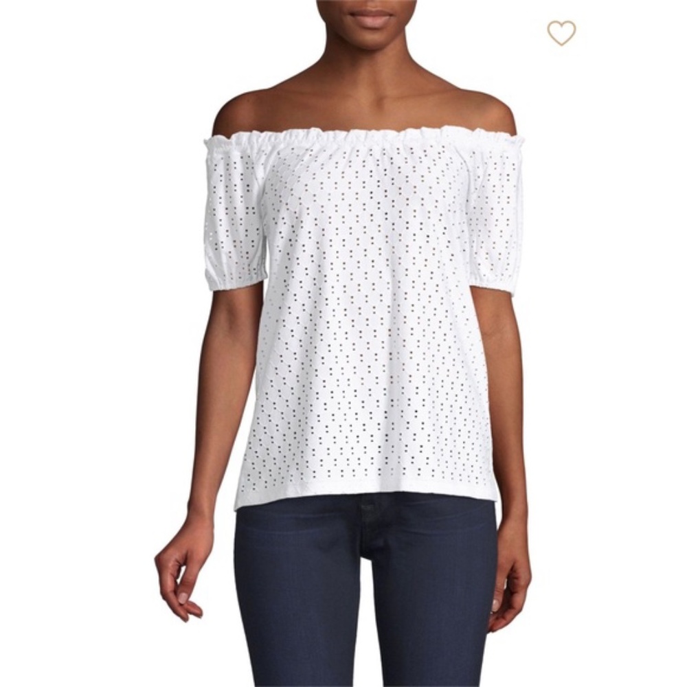 Michael Kors Sheard Off Shoulder White Top Medium